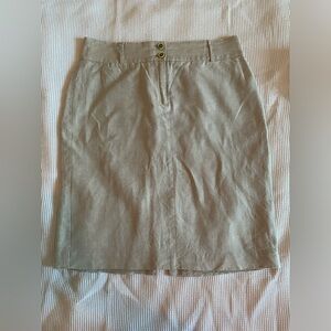 Banana Republic oatmeal  100% Linen Pencil Skirt